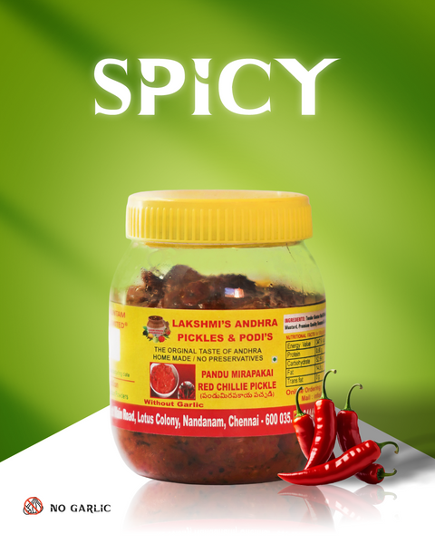 PANDU MIRAPAKAI (RED CHILLIE) – Lakshmi's Andhra Pickles & Podis