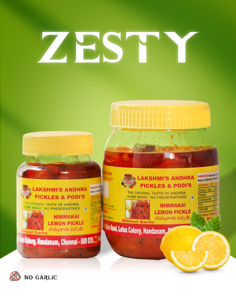 NIMMAKAI (LEMON PICKLE) – Lakshmi's Andhra Pickles & Podis