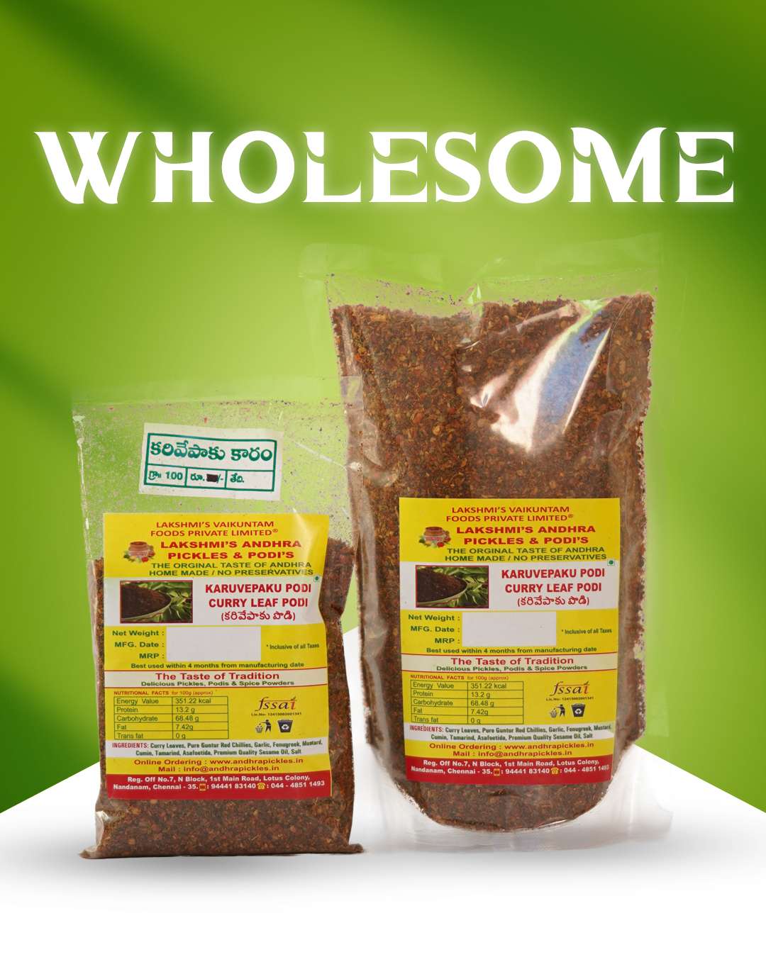KARUVEPAKU PODI (CURRY LEAF)