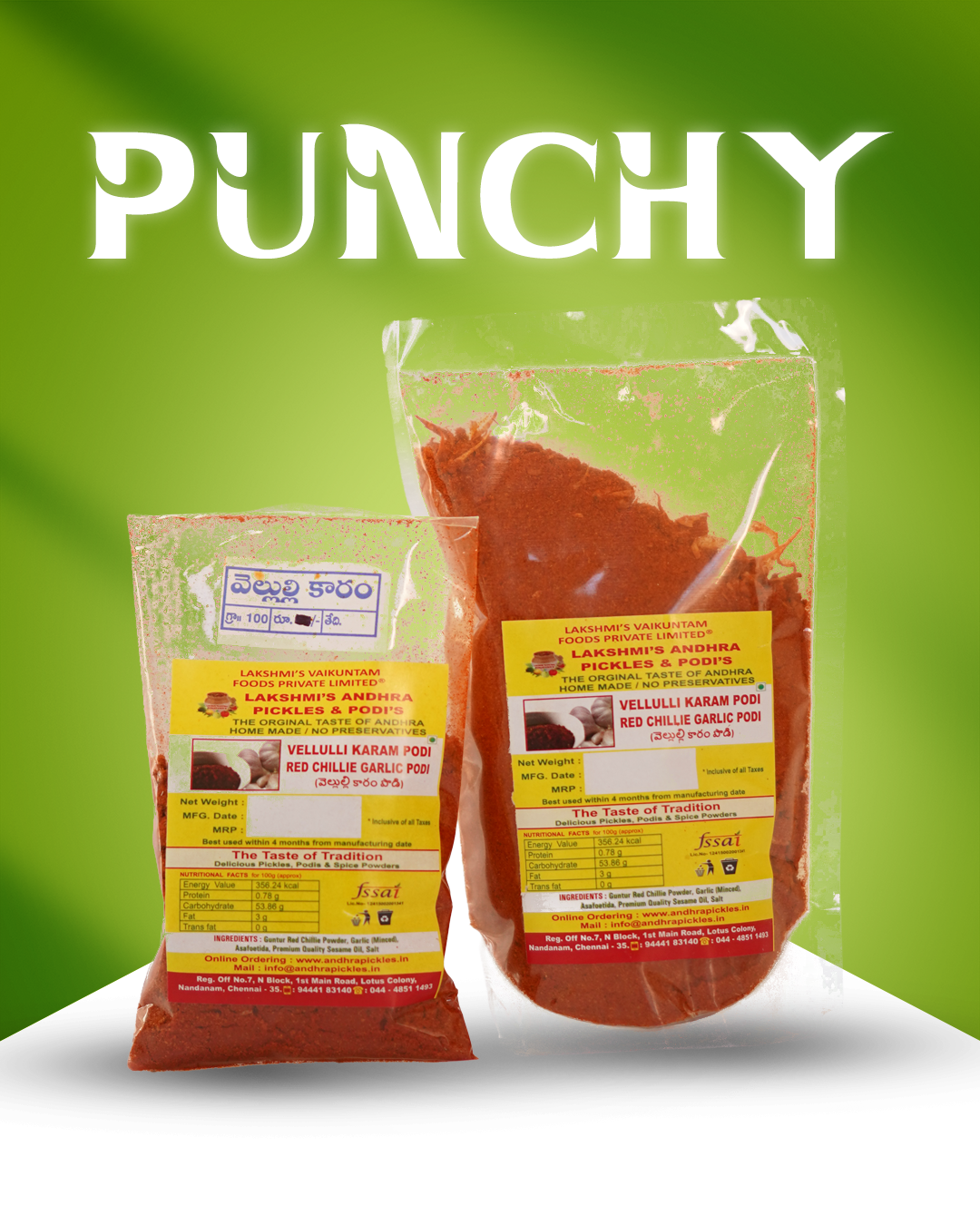 VELLULLI KARAM PODI RED CHILLIE GARLIC PODI